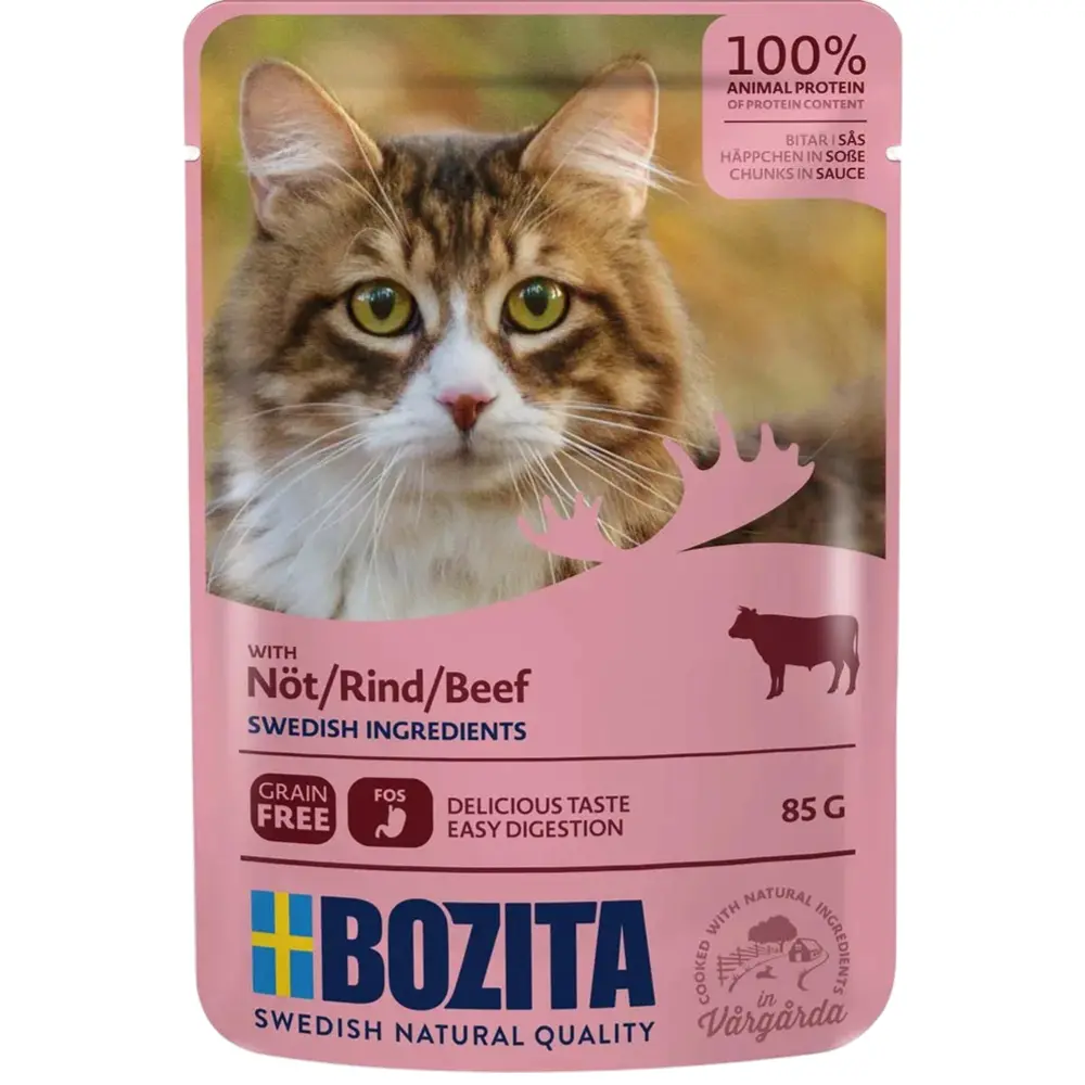 Bozita Kattefoder pose 85g Oksekød sovs